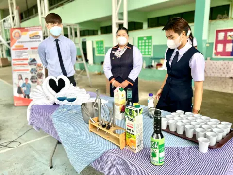 บรรยากาศการเรียน สาขาการท่องเที่ยวและโรงแรม ปวช.